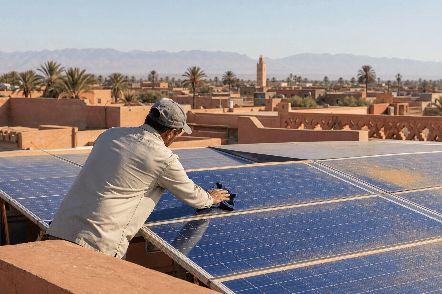 Poussière, sable, chaleur : comment entretenir ses panneaux au Maroc